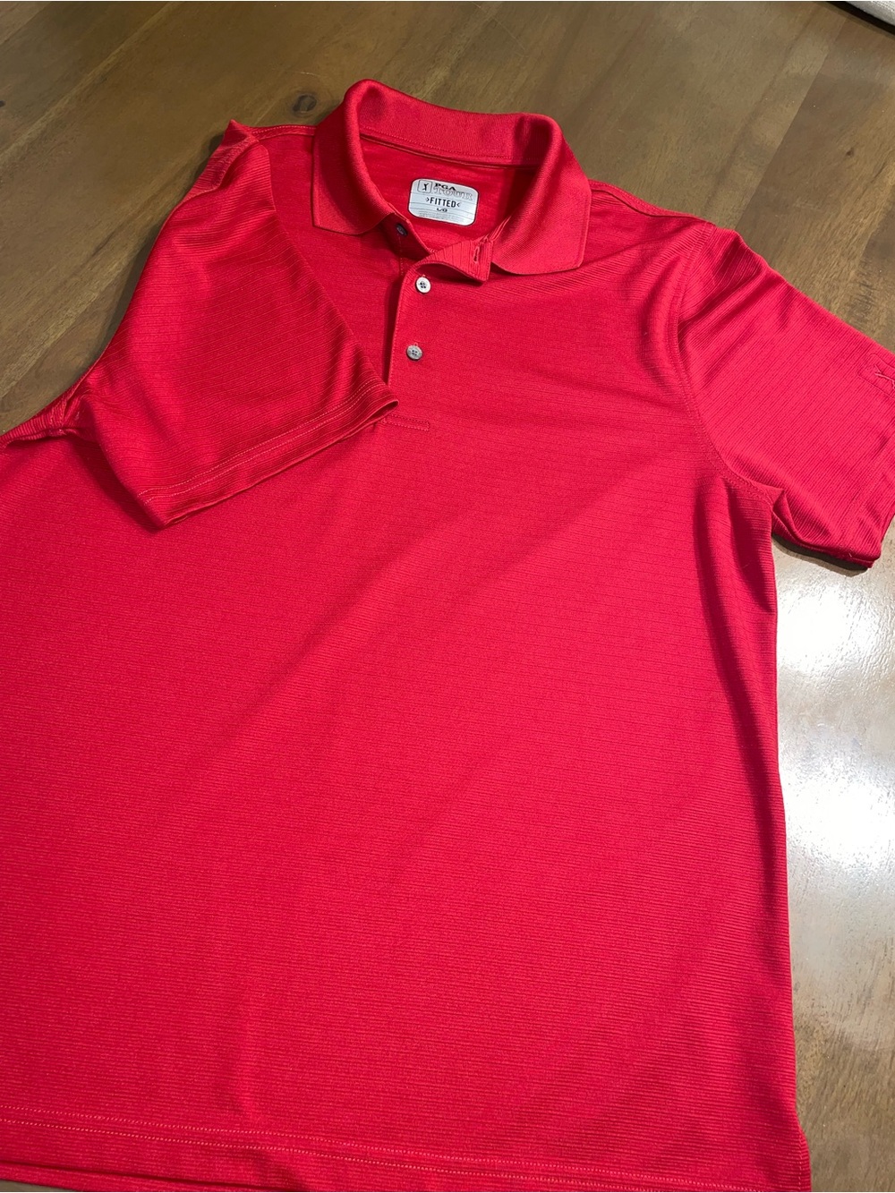 PGA Tour Red Short-Sleeve Polo
